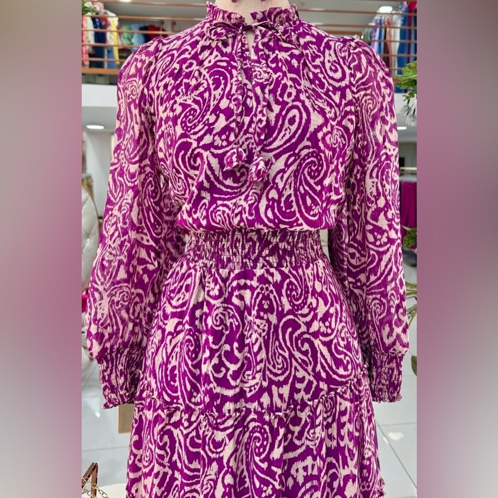 MSK Purple & White Paisley Maxi Dress